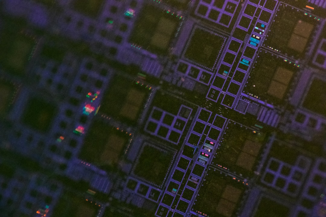A 3D isometric world map highlighting Texas USA and Korea connected by a glowing silicon wafer arc, pastel teal and lavender colors, Pixar style, 8K, no text