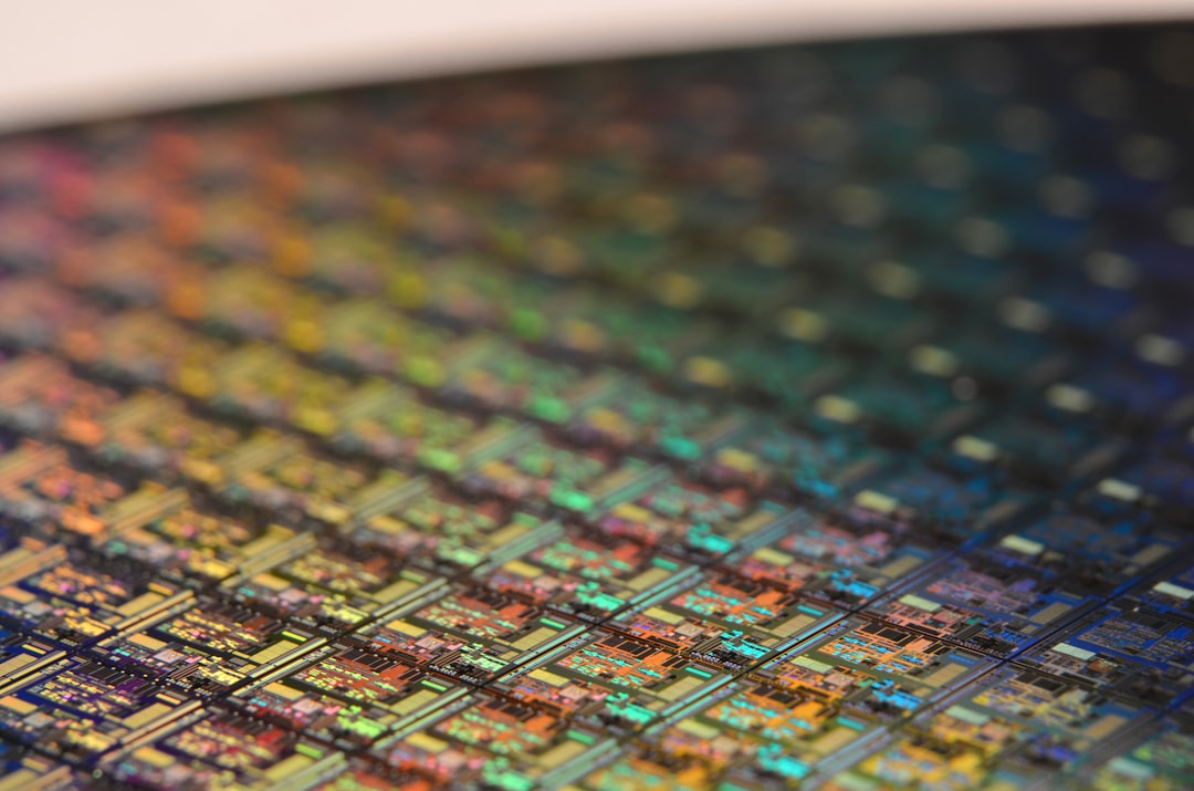 A cute 3D isometric illustration of a glowing 2nm silicon wafer being held by a friendly robot hand, sparkles around, soft pastel teal and gold palette, Pixar style, 8K, no text