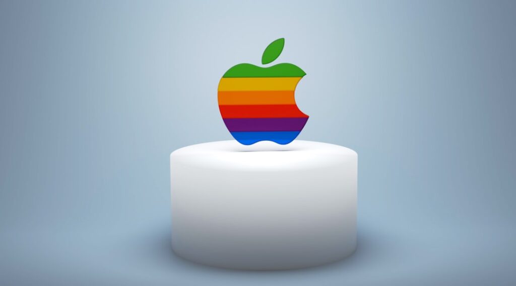 iOS 27 - A 3D isometric scene of an iPhone with a glowing Dynamic Island showing a magical search prompt cursor, mint and ...