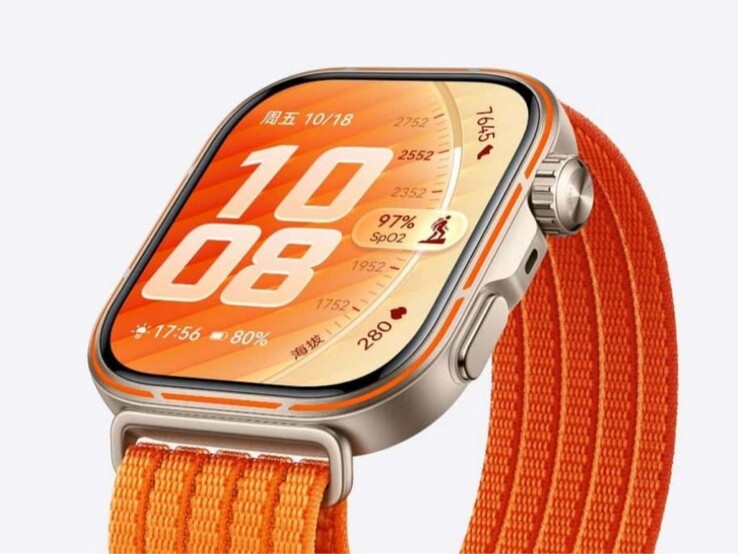 A 3D isometric scene of a sleek square smartwatch on a runner's wrist at sunrise, glowing display showing a heart icon, soft pastel sunrise lighting, Pixar style 8K, no text