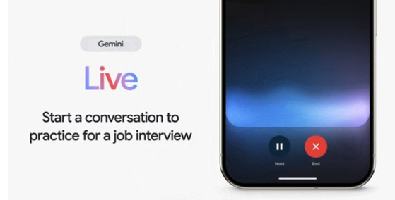 A cute friendly 3D mascot robot holding a glowing smartphone, holographic Gemini sparkle particles forming an arrow pointing across multiple floating app icons (calendar, mail, shopping cart), pastel blue and purple gradient lighting, Pixar quality 8K, no text, no logos