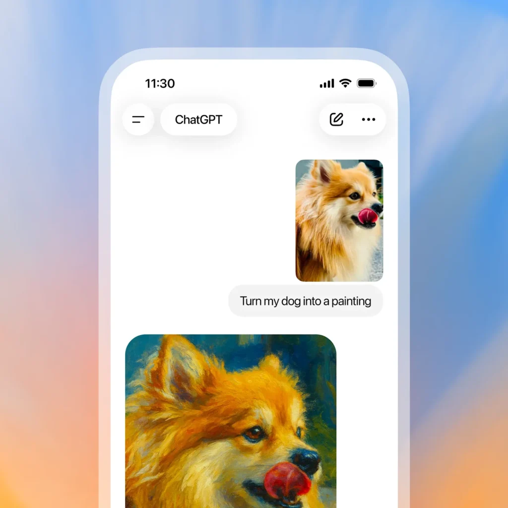 챗GPT 광고 - ChatGPT app screen image generation